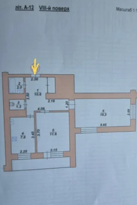 2 кімнатна квартира на площі Соборній з роздільними кімнатам