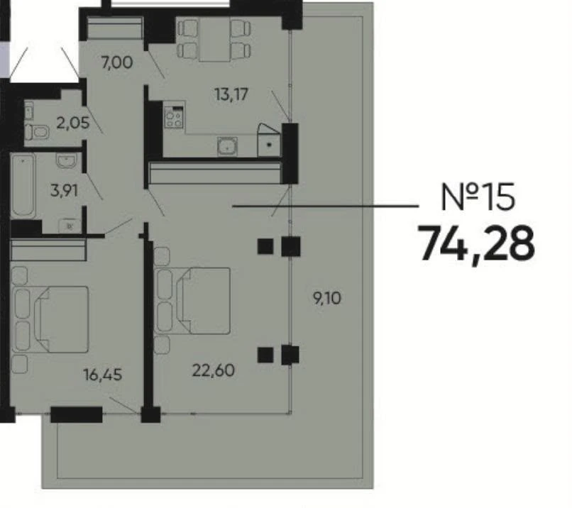 Продаж 2-кімнатної квартири в новобудові ЖК Five Address (ву