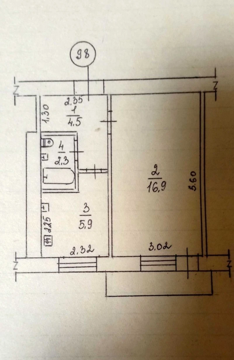 Sale of a 1-bedroom apartment in the Khimselische district. Brick building.