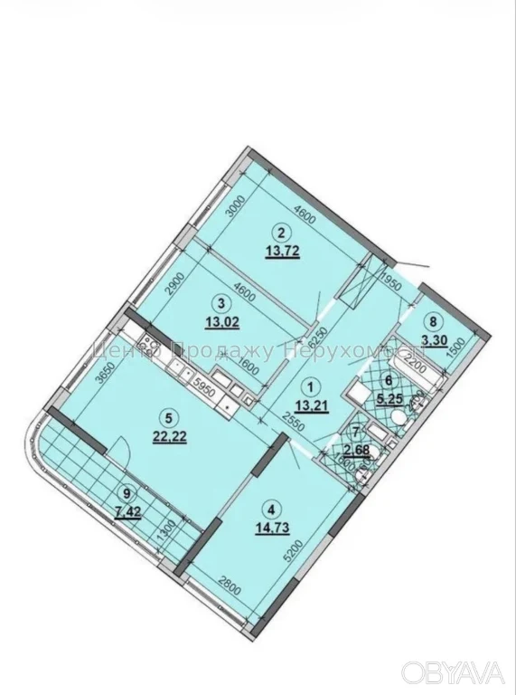 3-bedroom apartment, 99 sq m