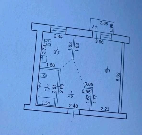 Продаж 1-кімнатної квартири,вул.Вовчинецька (Метро)