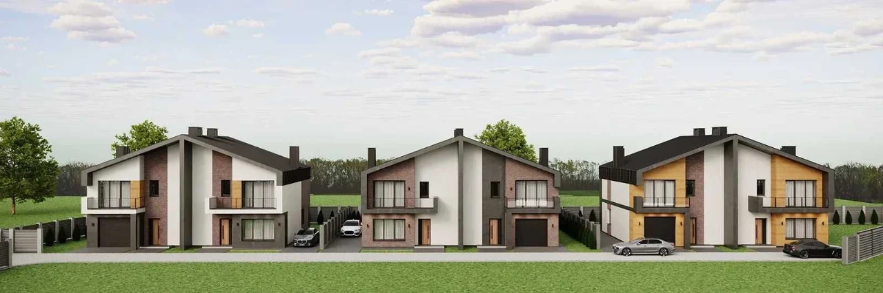Modern Duplex Near the Wolfinec Mountains