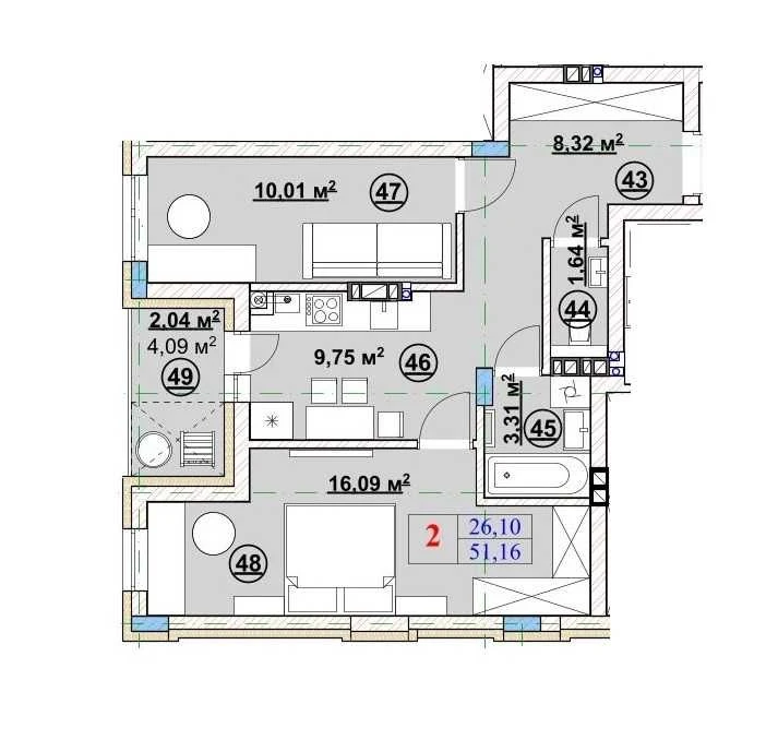 Продажа 2-комнальной квартиры в новостройке, ул. Ромашкова