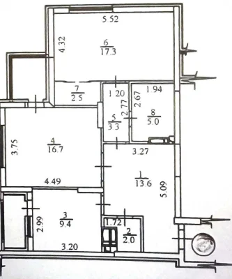 Apartment, 2 rooms. Un renovated. Krakowska, 27, Socmist, Dnipro