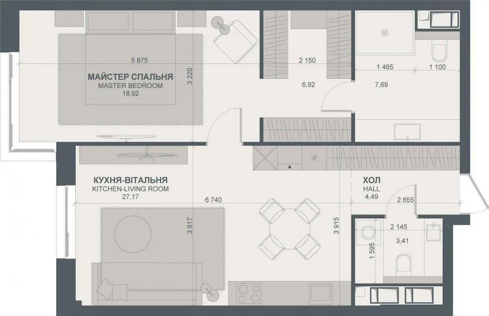 Ексклюзивна квартира 68 м2 в ЖК TRIIINITY, 2 Будинок
