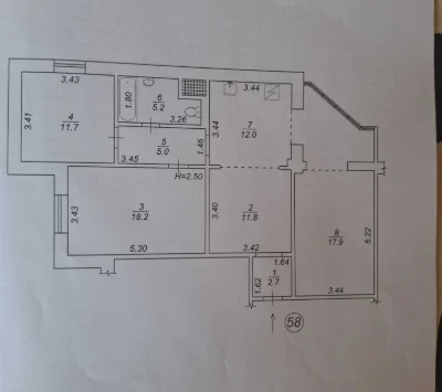 Срочная продажа! 3-комнатная квартира, 91.8 м², ул. Федора Ернста