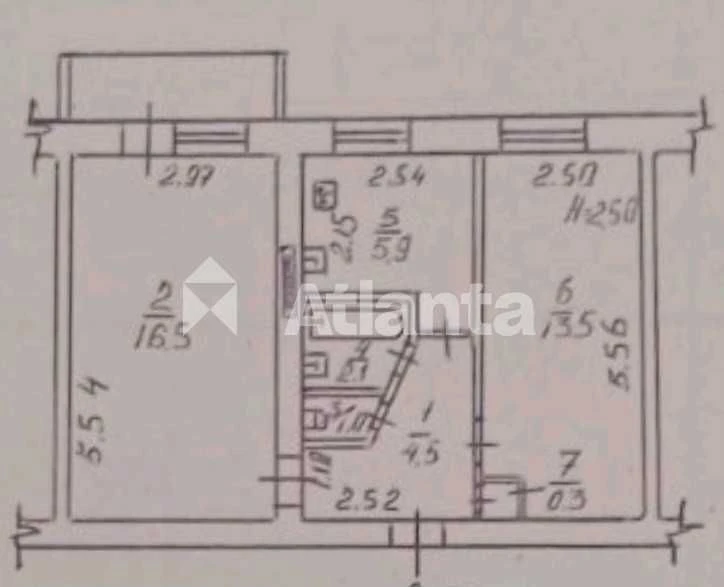 В продаже двухкомнатная квартира в кирпичном доме, район Чер
