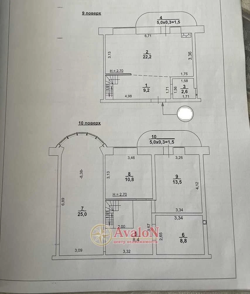 Двухуровневая трехкомнатная  квартира в новом кирпичном доме