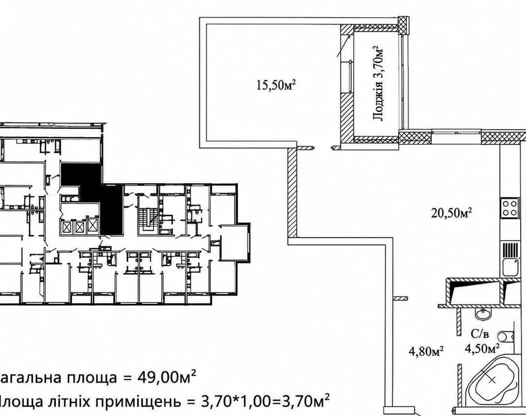 1 кім.квар.ЖК Скай Сіті Будова.Середній поверх.Переуступка