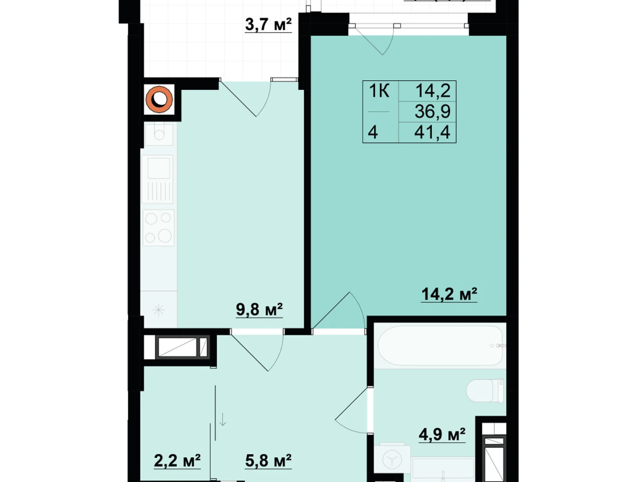Sale of One-Room Apartment in "Imperia" Residence