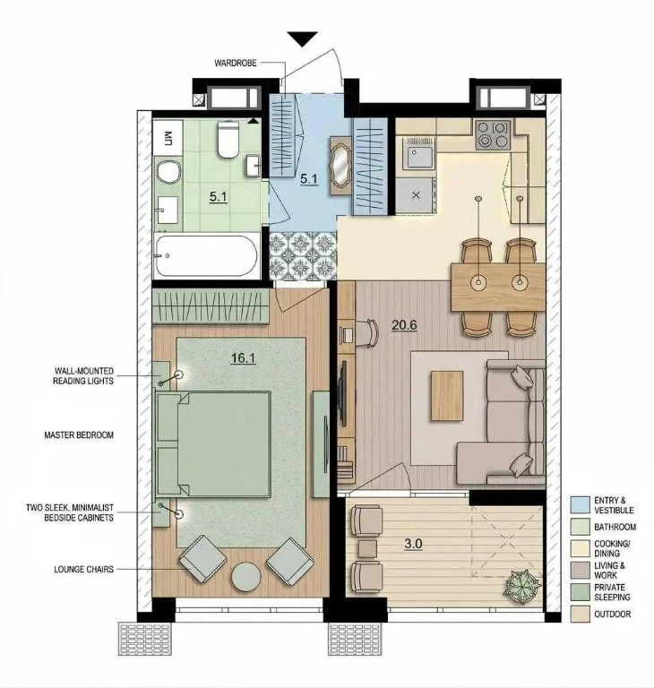 View 1-room apartment with a view of the Dnipro | Residential complex "Rusynska Havyn"