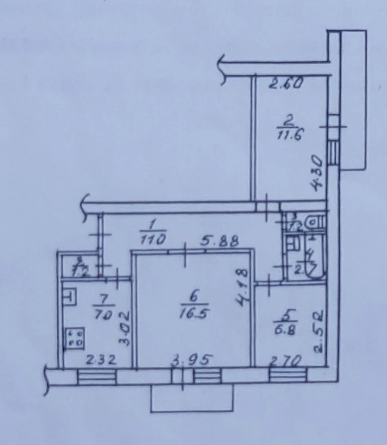 Sale of 3-room apartment.