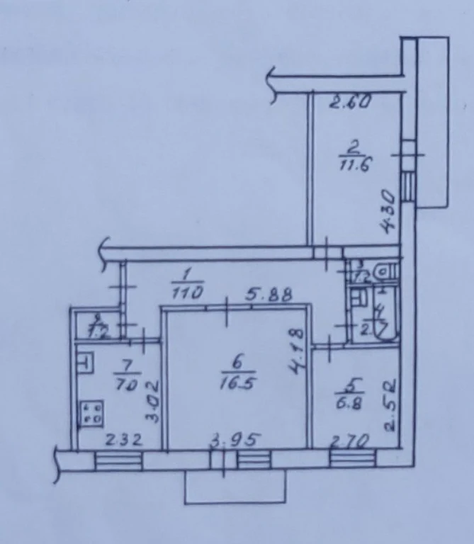 Sale of 3-room apartment.