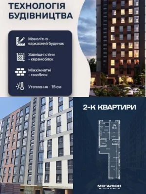 Sale of a two-room apartment in the Megalion residential complex