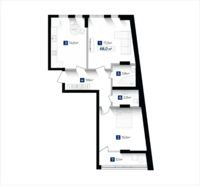 2 rooms with renovation, area of Kniahyryn, Ivano-Frankivsk
