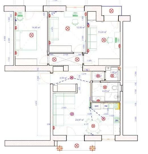 For sale: 4-room apartment on Kultury Street, Gosprom, Nauchnaya and Universitet metro stations.