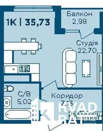 Продаж 1-кім квартири неподалік парку Шевченка