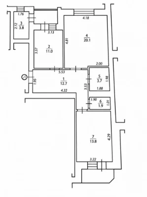 For sale 2-room apartment with individual heating