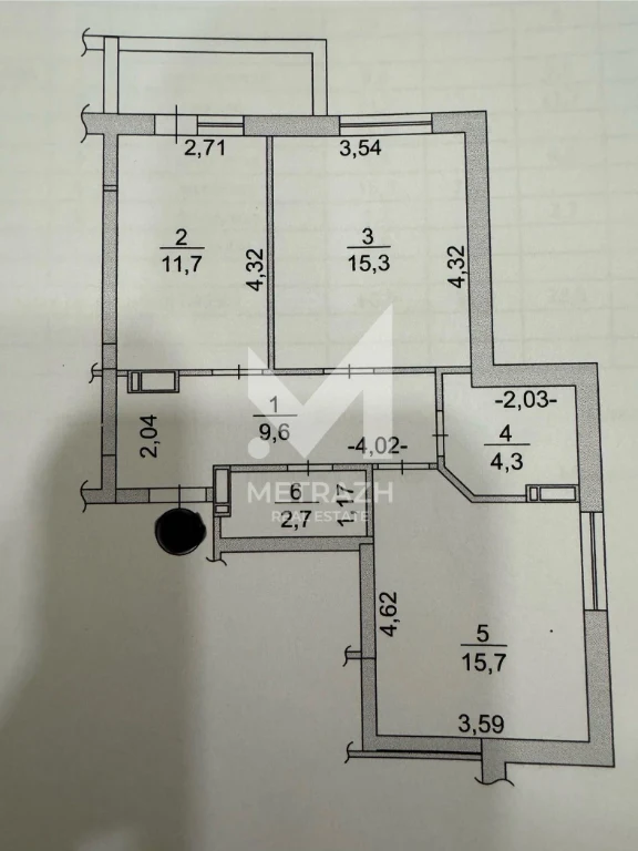 Sale of 2-room apartment without renovation in residential complex "Kryshalevi Dzer"