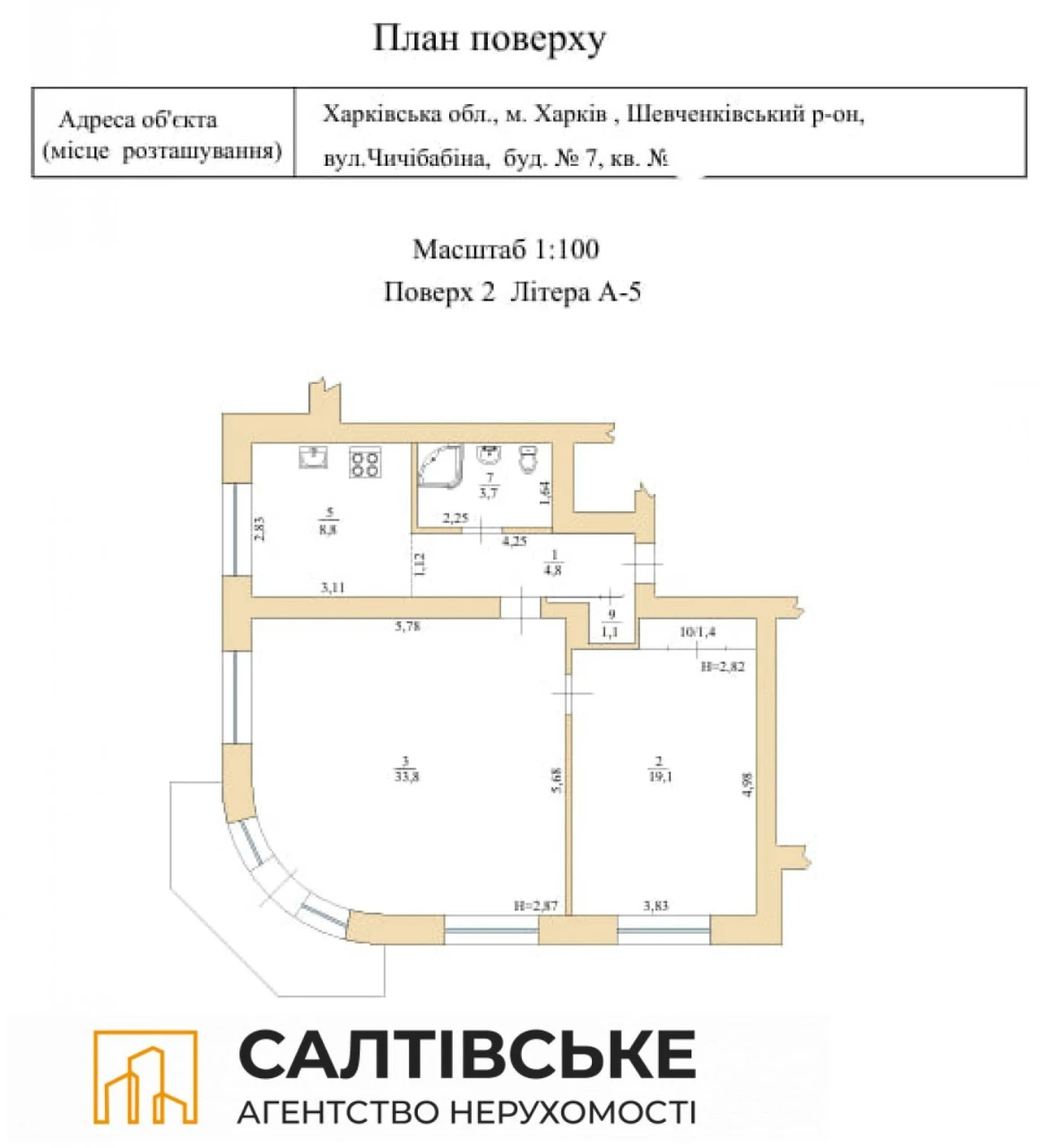 194-OM For Sale: 2-Bedroom Apartment in the Center of Gosprom, Scientific