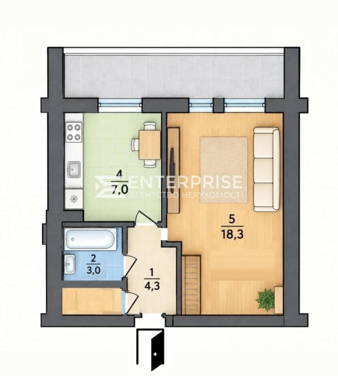 Продажк 1к квартири, пр-т Соборності, Березняки, цегляний бу