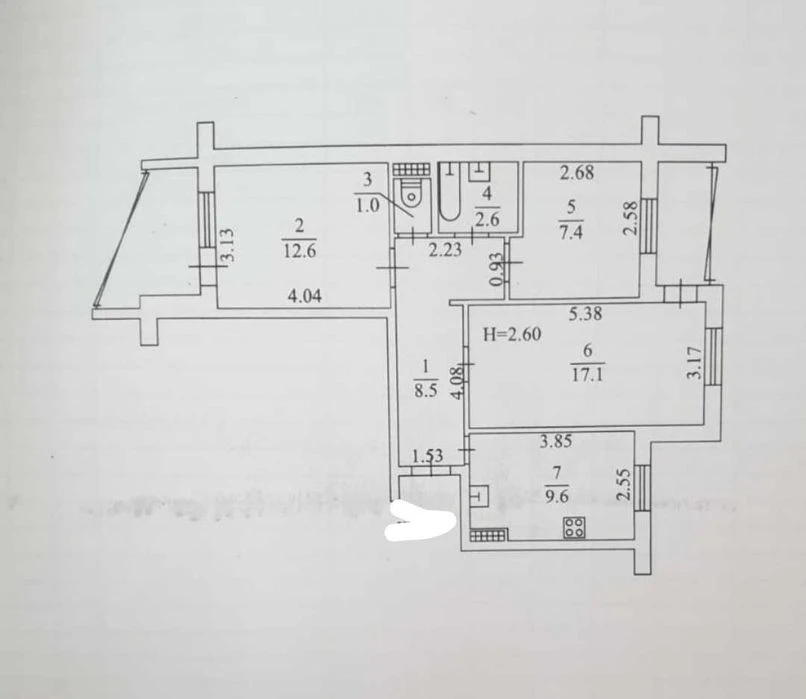 Трехкомнатная квартира, ул. Средняя, Молдова. Ваучеры, серт