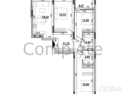 3-комнатная квартира, 86.64 м.кв.