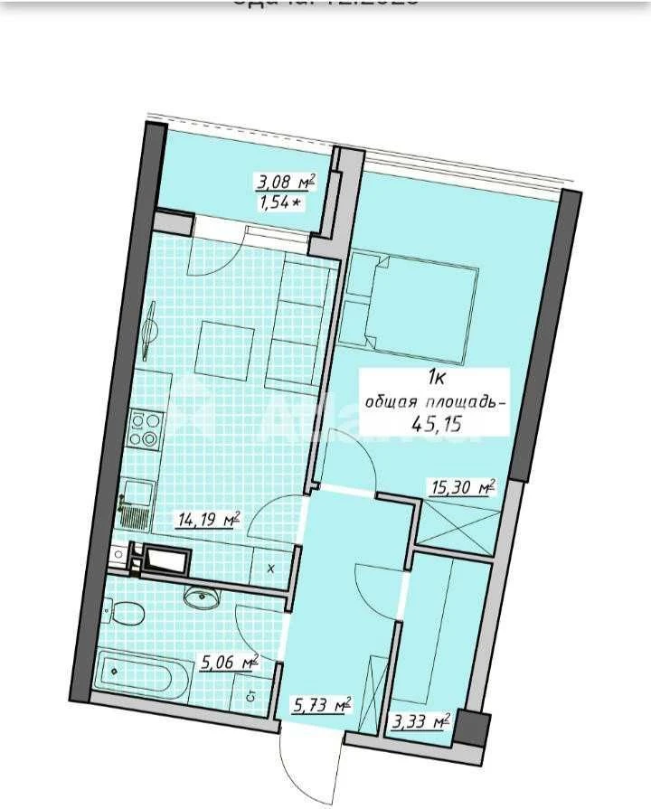 Однокімнатна квартира 45 м² ЖК "Атмосфера Аркадія"