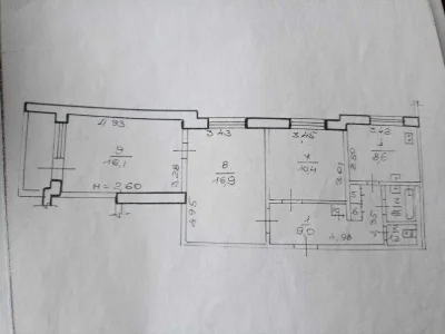 3-room apartment for sale on St., 520 sq m.