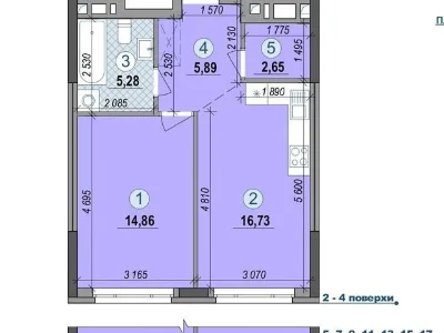 Продаж 1к квартири 45.41 кв. м на просп. Петра Григоренка 46