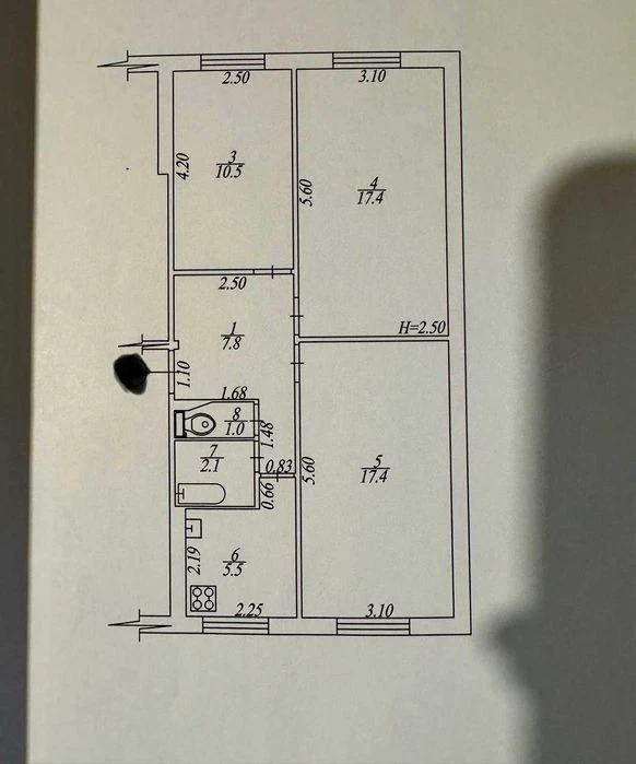 For sale 3 rooms on Yudina Street 10 min from Kholodna Gora