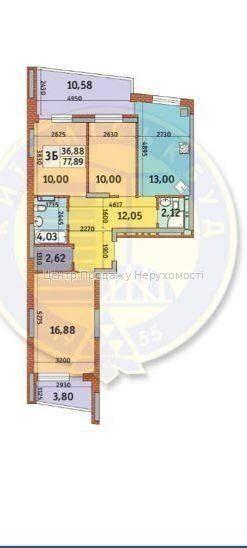 3-room apartment for sale in the "Italian Quarter" residential complex