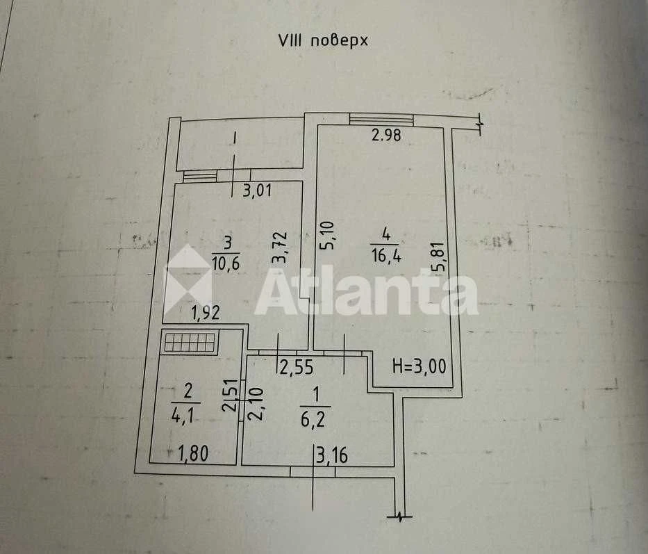 1-комнатная квартира 39 м² на 8 этаже | Аркадия