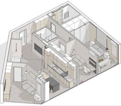 For sale: three-room apartment in a gas-new building