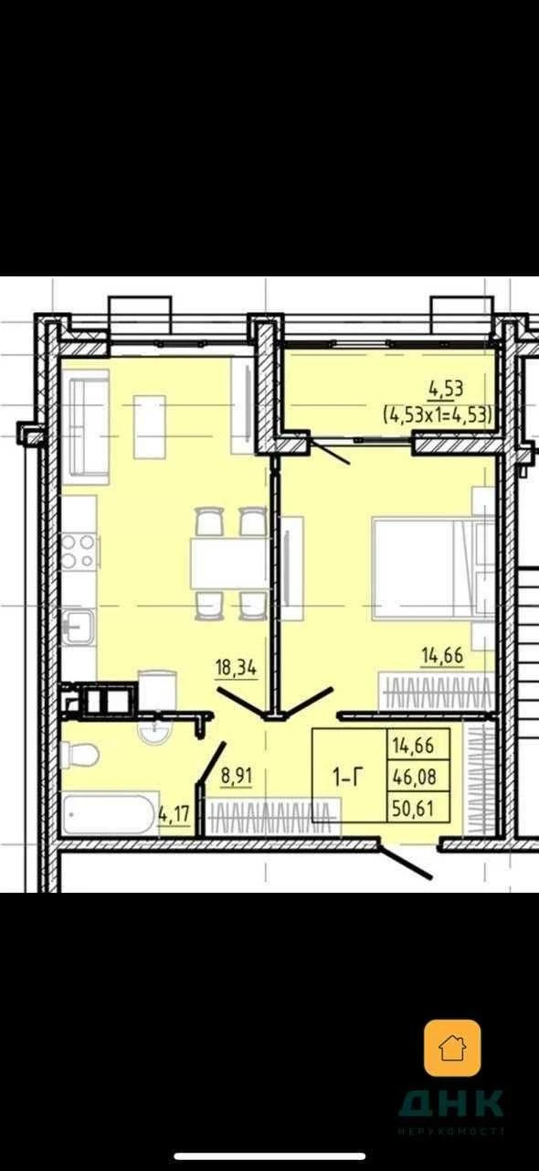 ‼️ выгодное предложение ‼️ 1-комнатная квартира без ремонта 51 м² • ЖК Modern • 6
