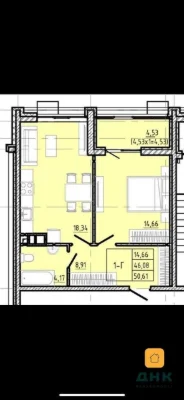 ‼️ выгодное предложение ‼️ 1-комнатная квартира без ремонта 51 м² • ЖК Modern • 6