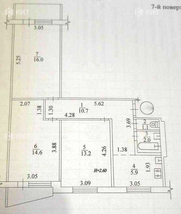 3 rooms 65 sq. m. Saltovka, 605 mrn., Traktoro-Stroiteley Ave. 77, RE-13
