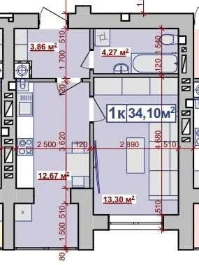 1 комнатная квартира в парке Шевченка, рассрочка на 18 месяцев