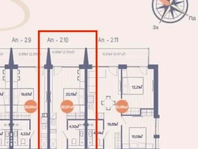 Продаж квартири 1-кімн. 26.2 м² 6/8 пов.