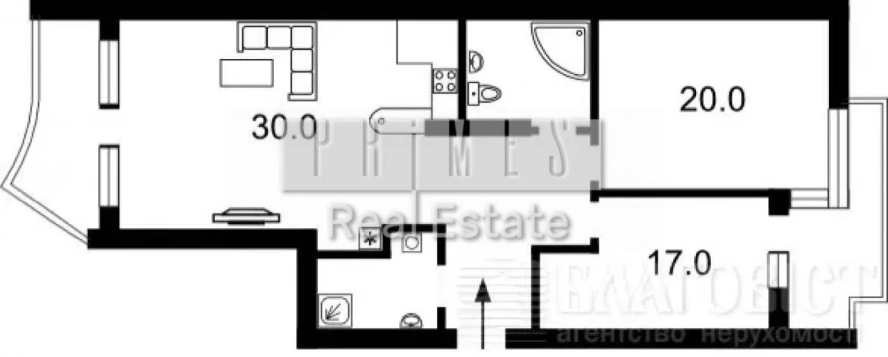 Sale of a 3-room apartment, ЖК Riviera Riverside, Riviera R