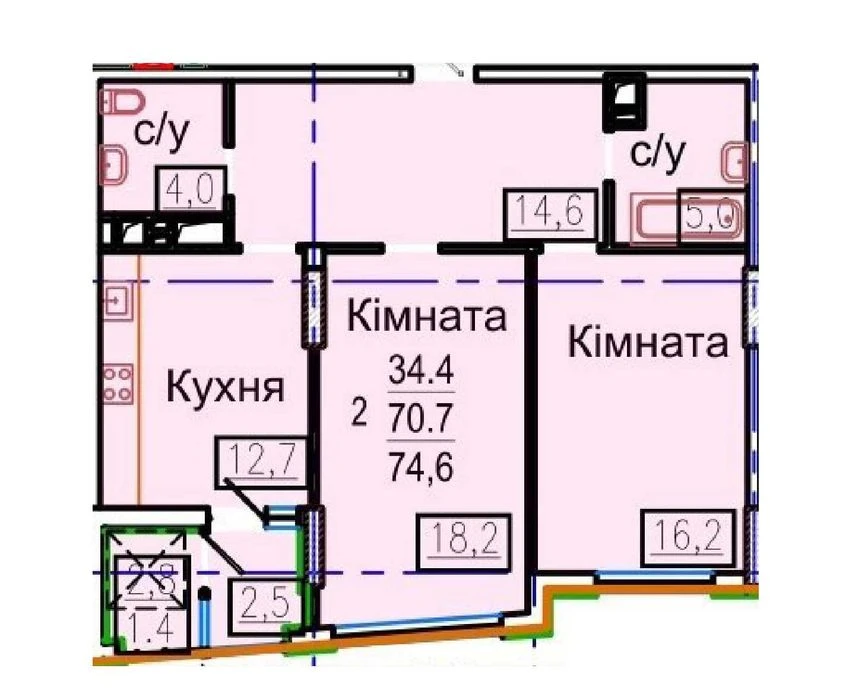 OS4 EX For sale 2-room apartment 75m2 residential complex Aviation Park