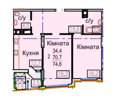 OS4 EX For sale 2-room apartment 75m2 residential complex Aviation Park