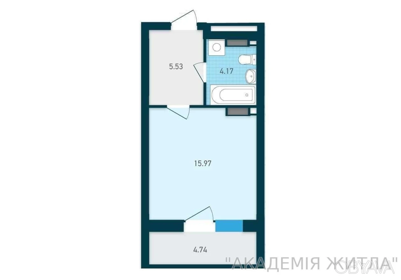 1-комнатная квартира, 31 м.кв.