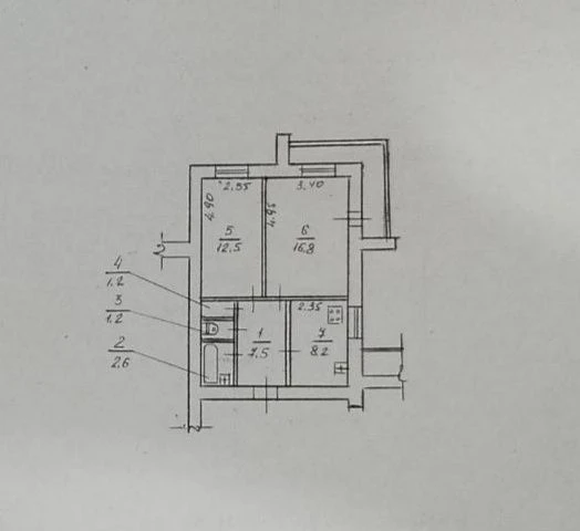 Продам! 2 комнатная квартира в центре, 53 м.кв