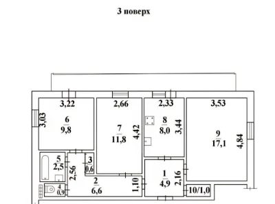 Продам 3-к квартиру на ул.Ак.Короева, в центре Таирово! (3-3
