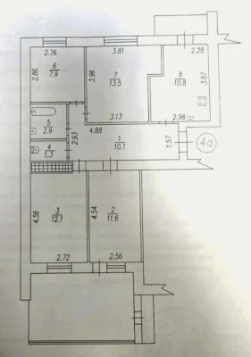 4-кімнатна квартира в районі Ромакса, 3/10цегл.