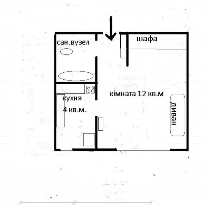 1-room apartment for sale. Ivan Dziuba (Sosnin Family) 12-a.
