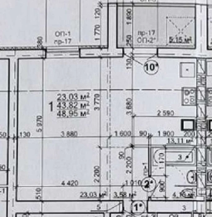 For sale: 1-room apartment 49 sq. m in the new building of the LUCH MV residential complex.