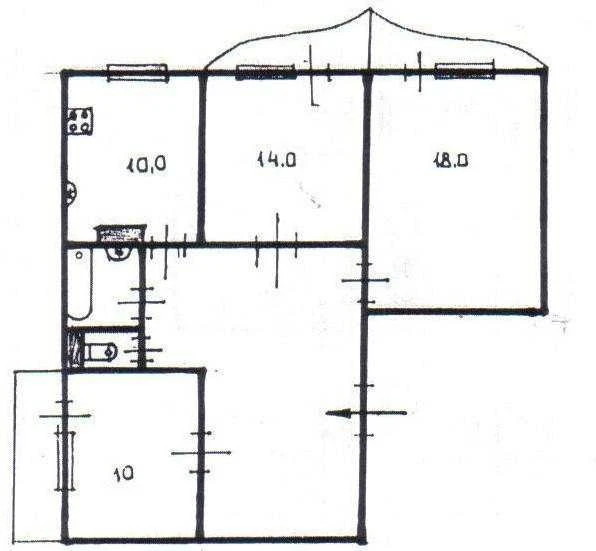 3 к.квартира на Ак.Королева, 341537