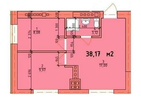 1-room apartment for sale 21.8 m², Zaliznychna St., 32
